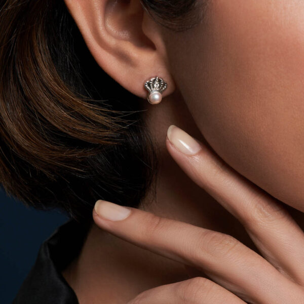 Boucles d’oreilles Aigrette et perle Akoya – Image 2