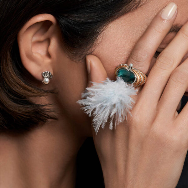 Boucles d’oreilles Aigrette et perle Akoya – Image 4