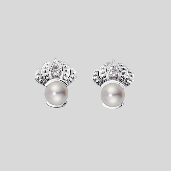 Boucles d’oreilles Aigrette et perle Akoya