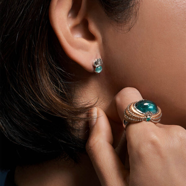 Boucles d’oreilles Aigrette et Paraïba – Image 2