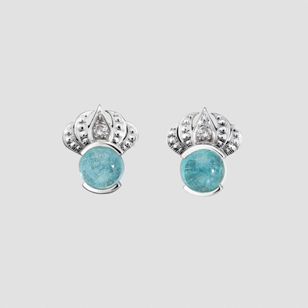 Boucles d’oreilles Aigrette et Paraïba