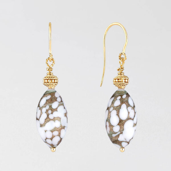 Boucles d’oreilles Gouttes d’or et Aventurine