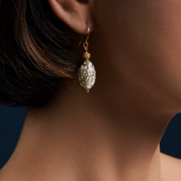 Boucles d’oreilles Gouttes d’or et Aventurine – Image 2