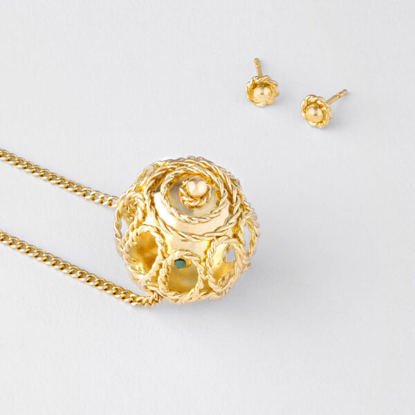 Puce d'oreille Rani perle or jaune – Image 6